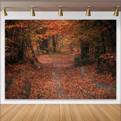 Lofaris Herbstwald Hintergrund mit leuchtenden Herbstfarben und Waldweg, malerische Kulisse für professionelle Fotoshootings