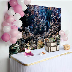 Lofaris Dunkler Unterwasser-Riff Hintergrund mit Felsen und Sand, realistische Meereshöhlen-Kulisse für professionelle Fotografie und Studio