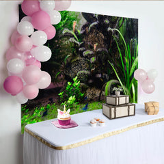 Lofaris Grüner Unterwasserlandschaft Hintergrund mit Moos und Pflanzen, realistische Naturkulisse für professionelle Fotografie