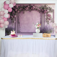 Lofaris Romantischer Lavendel-Rosen-Hintergrund mit Zierleisten, für Hochzeiten und Babypartys, elegante Fotokulisse