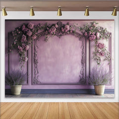 Lofaris Romantischer Lavendel-Rosen-Hintergrund mit Zierleisten, für Hochzeiten und Babypartys, elegante Fotokulisse