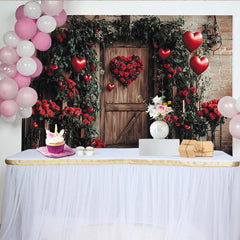 Lofaris Romantischer Valentinstag Hintergrund mit roten Rosen und Herzballons, für eine liebevolle Dekoration