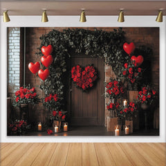 Lofaris Romantischer Valentinstag Hintergrund mit roten Rosen und Herzballons, für eine stimmungsvolle Fotografie