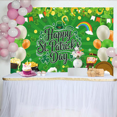Lofaris Grüner St. Patrick's Day Hintergrund mit Kleeblättern, Kobold und Topf voller Gold für Party