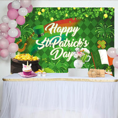 Lofaris Grüner St. Patricks Day Hintergrund, mit Goldmünzen und Kleeblatt für festliche Partydekoration