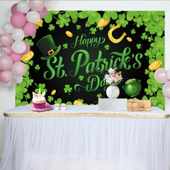 Lofaris St. Patricks Day Hintergrund mit Kleeblättern und Goldmünzen, festliche Dekoration für Party