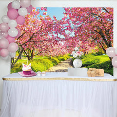 Lofaris Rosa Kirschblüten Fotohintergrund für Frühlingsfotoshootings, wunderschöne Naturkulisse für Porträts und Studioaufnahmen