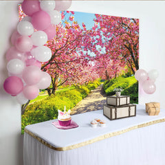 Lofaris Rosa Kirschblüten Fotohintergrund für Frühlingsfotoshootings, wunderschöne Naturkulisse für Porträts und Studioaufnahmen