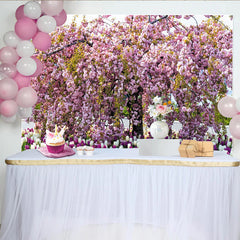 Lofaris Rosa Kirschblütenbaum Fotohintergrund mit üppigen Blüten, idyllische Kulisse für Frühlingsfotoshootings und Porträts
