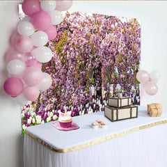 Lofaris Rosa Kirschblütenbaum Fotohintergrund mit üppigen Blüten, idyllische Kulisse für Frühlingsfotoshootings und Porträts