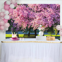 Lofaris Rosa Kirschblütenhintergrund für lebendige Frühlingsfotografie, natürliche Fotokulisse für Studios und Eventdekorationen