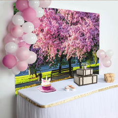 Lofaris Rosa Kirschblütenhintergrund für lebendige Frühlingsfotografie, natürliche Fotokulisse für Studios und Eventdekorationen