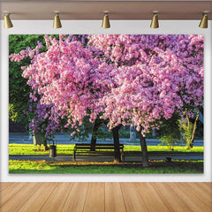 Lofaris Rosa Kirschblütenhintergrund für lebendige Frühlingsfotografie, natürliche Fotokulisse für Studios und Eventdekorationen