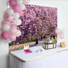 Lofaris Rosa Kirschblüten Frühlingslandschaft Fotohintergrund, lebendige Kulisse für professionelle Fotoshootings und Dekoration
