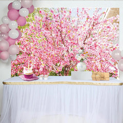 Lofaris Rosa Kirschblüten Frühlingslandschaft Hintergrund für Fotografie, lebendige Fotokulisse für Fotostudio und Eventdekoration