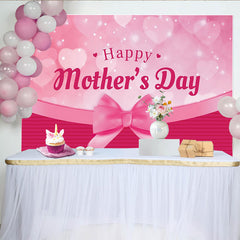 Lofaris Festlicher Rosa Muttertag Hintergrund mit Herzen und Schleife, wunderschöne Kulisse für liebevolle Fotoshootings und Partydekoration