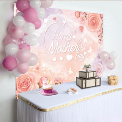 Lofaris Zarter Muttertagshintergrund mit Happy Mother's Day Schriftzug, elegante Fotowand für Familienfeiern und Fotoshootings