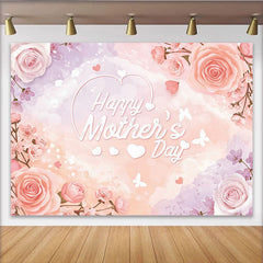 Lofaris Zarter Muttertagshintergrund mit Happy Mother's Day Schriftzug, elegante Fotowand für Familienfeiern und Fotoshootings