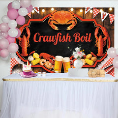 Lofaris Rustikaler Flusskrebsfest-Hintergrund mit Meeresfrüchten und Bier, perfekte Kulisse für sommerliche Partys und Fotoshootings