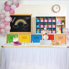 Lofaris Bunter Regenbogen Schulzimmer Hintergrund für Kinder Fotografie, spielerische Kulisse für kreative Fotoshootings