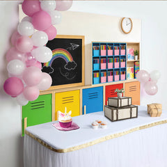 Lofaris Bunter Regenbogen Schulzimmer Hintergrund für Kinder Fotografie, spielerische Kulisse für kreative Fotoshootings