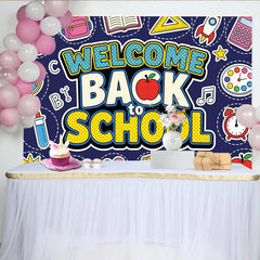 Lofaris Bunter Schulanfangshintergrund mit Welcome Back to School, farbenfrohe Fotowand für die Einschulung in der Schule