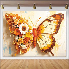 Lofaris Blumen Schmetterling Fotohintergrund mit gelben Rosen und Sonnenblumen, künstlerische Kulisse für professionelles Fotostudio