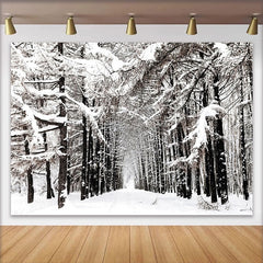 Lofaris Schneebedeckter Winterwald Hintergrund für Fotoshooting, natürliche Kulisse für Porträts und Studiofotografie
