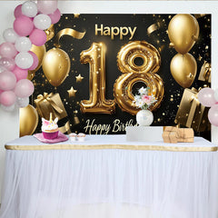 Lofaris Schwarz-goldener Neujahrs-Fotohintergrund mit Uhr, luxuriöse Kulisse für festliche Fotostudiodekoration
