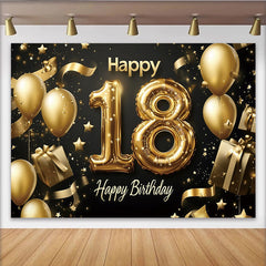 Lofaris Schwarz-goldener Neujahrs-Fotohintergrund mit Uhr, luxuriöse Kulisse für festliche Fotostudiodekoration