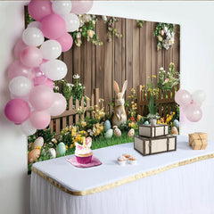 Lofaris Frühlingshafter Osterhintergrund mit Hase und bunten Ostereiern, perfekte Kulisse für Familienfotos und festliche Dekoration