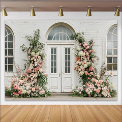Lofaris Eleganter Hochzeits-Blumenbogenhintergrund mit Rosen und Grün, stilvolle Kulisse für Verlobung und professionelle Fotografie