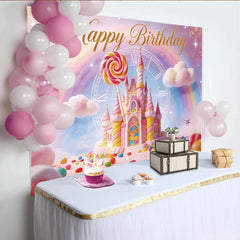Lofaris Glitzer Regenbogen Zuckerland Geburtstagshintergrund für Mädchen, traumhafte Fotokulisse für Kinderparty und Fotoshooting