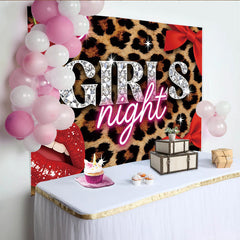 Lofaris Glamouröser Leopardenmuster Mädchenabend-Hintergrund mit Diamantbuchstaben, stilvolle Partydekoration für unvergessliche Fotos