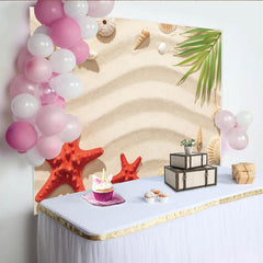Lofaris Sommerlicher Strand-Fotohintergrund mit Muscheln und Seesternen, perfekte Kulisse für sommerliche Fotoshootings und Dekoration