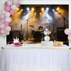 Lofaris Atmosphärischer Konzertbühnen-Hintergrund mit Lichtern und Rauch, professionelle Musik-Fotokulisse für Live-Events und Fotoshootings