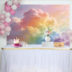 Lofaris Traumhafter Pastell Regenbogen Wolkenhintergrund für Babyfotos, ätherische Fotokulisse für Kinderfotoshootings und Studio