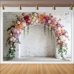 Lofaris Eleganter Blumenbogen Fotohintergrund für Hochzeit, bunte Rosen, romantische Kulisse für Fotoshooting und Eventdekoration