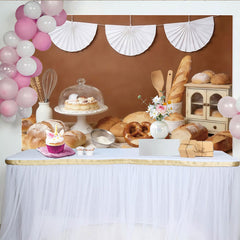 Lofaris Rustikaler Bäckerei-Fotohintergrund für professionelle Food-Fotografie, warme Fotokulisse für gemütliche Backstuben-Dekoration