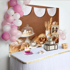 Lofaris Rustikaler Bäckerei-Fotohintergrund für professionelle Food-Fotografie, warme Fotokulisse für gemütliche Backstuben-Dekoration