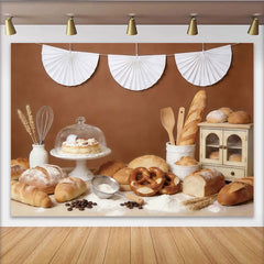 Lofaris Rustikaler Bäckerei-Fotohintergrund für professionelle Food-Fotografie, warme Fotokulisse für gemütliche Backstuben-Dekoration