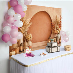Lofaris Boho-Herbstfotohintergrund mit Pampasgras und Kürbissen, rustikale Studio-Kulisse für professionelle Herbst-Fotoshootings