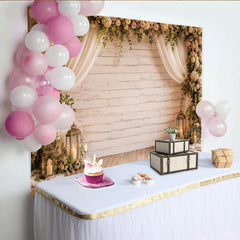 Lofaris Romantischer Rustikaler Blumen-Hochzeitshintergrund mit Holzbrettern und Rosen, elegante Fotowand für Verlobungsfeier und Fotoshooting