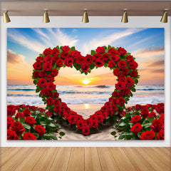 Lofaris Strand Sonnenuntergang Hochzeit Hintergrund Rosenherz