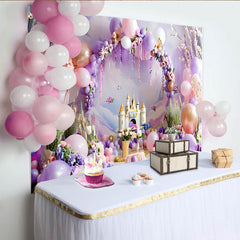 Lofaris Traumhaftes Ballon Schloss Hintergrund Lila Rosa