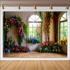 Lofaris Indoor Blumenwand Hintergrund Fenster Tulpen
