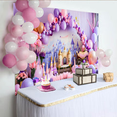 Lofaris Märchenschloss Hintergrund Lila Prinzessinnenkutsche & Ballons