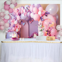 Lofaris Schmetterling Ballonbogen Hintergrund Rosa Lila Party
