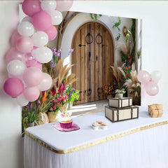 Lofaris Mediterraner Garten Hintergrund Boho Villa Tür Pflanzen