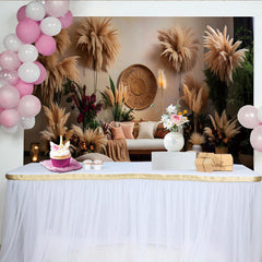 Lofaris Boho Wohnzimmer Set Hintergrund Pampasgras Ethnische Deko